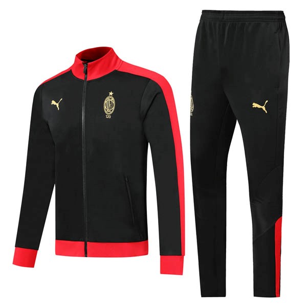 Survetement AC Milan 2019-20 Noir Rouge Jaune